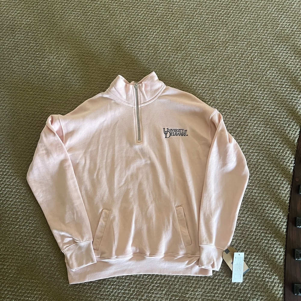 Pink University of Delaware Quarter-Zip Sweatshirt